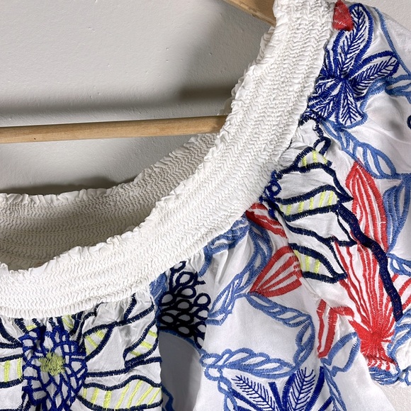 Skies are Blue Embroidered off the Shoulders Women's Top Sz 8. - Picture 5 of 11